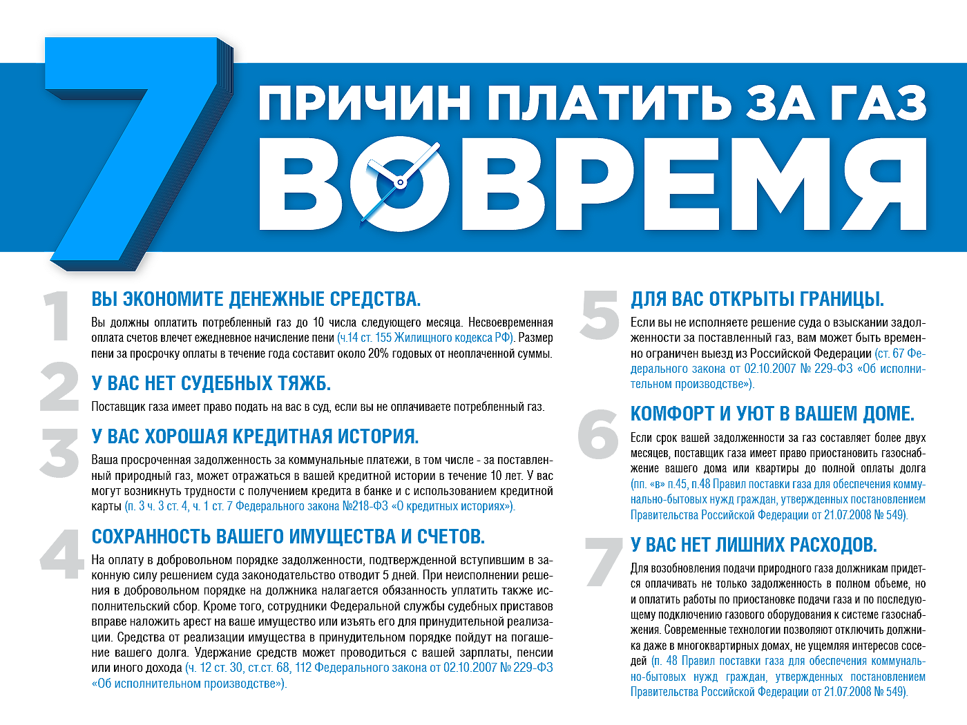 7 ПРИЧИН ПЛАТИТЬ ЗА ГАЗ ВОВРЕМЯ — Газпром межрегионгаз Владикавказ